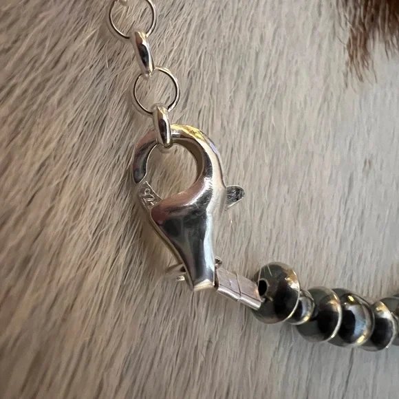 ❤️ 925 Desert Pearl Saucers Cerrillos Turquoise Moss Agate Spiny Bracelet 7+.75” - Picture 9 of 15